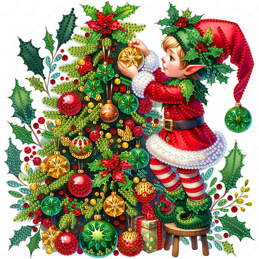 Diamond Painting - Partial Special Shaped - Christmas tree (30*30CM)