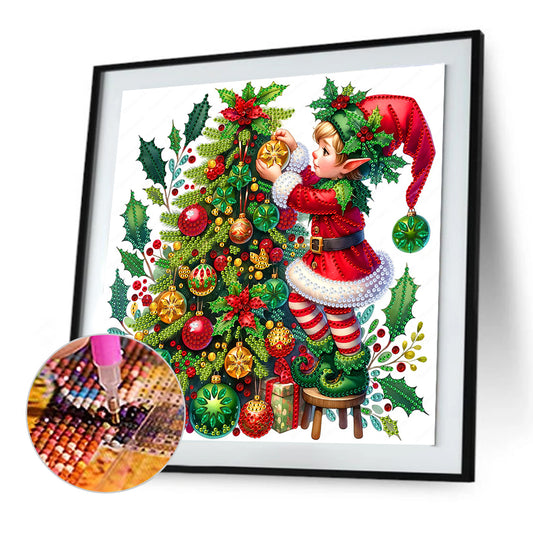 Diamond Painting - Partial Special Shaped - Christmas tree (30*30CM)