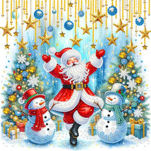 Load image into Gallery viewer, Diamond Painting - Partial Special Shaped - Santa Claus and snowman (30*30CM)
