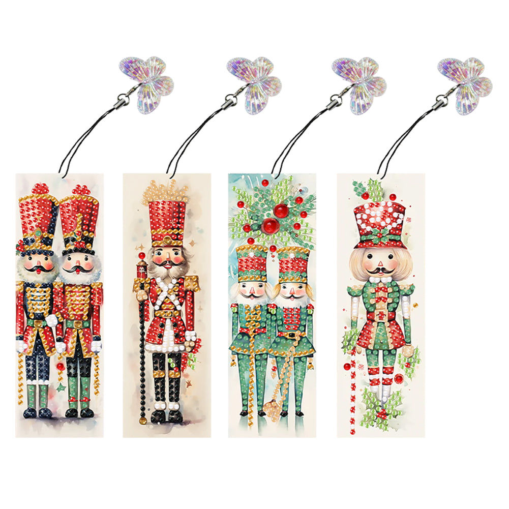 4Pcs Special Shape Christmas Tree Diamond Painting Bookmark for Reading Day Gift