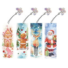 Load image into Gallery viewer, 4Pcs Special Shape Christmas Tree Diamond Painting Bookmark for Reading Day Gift
