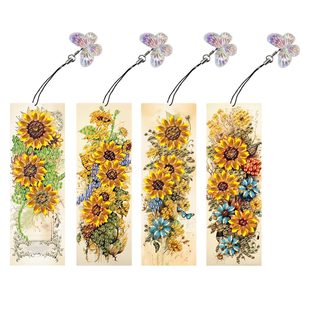 4Pcs Special Shape Christmas Tree Diamond Painting Bookmark for Reading Day Gift