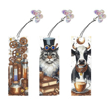 Load image into Gallery viewer, 3Pcs Special Shape Animals 5D DIY Diamond Painting Bookmark for Reading Day Gift
