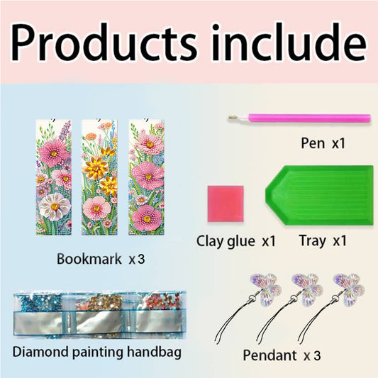 3Pcs Special Shape Animals 5D DIY Diamond Painting Bookmark for Reading Day Gift