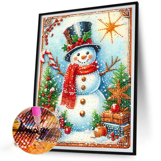 Diamond Painting - Partial Special Shaped - Snowman (30*40CM)
