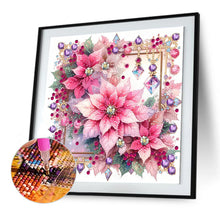 Load image into Gallery viewer, Diamond Painting - Partial Special Shaped - Pink Christmas flower (30*30CM)
