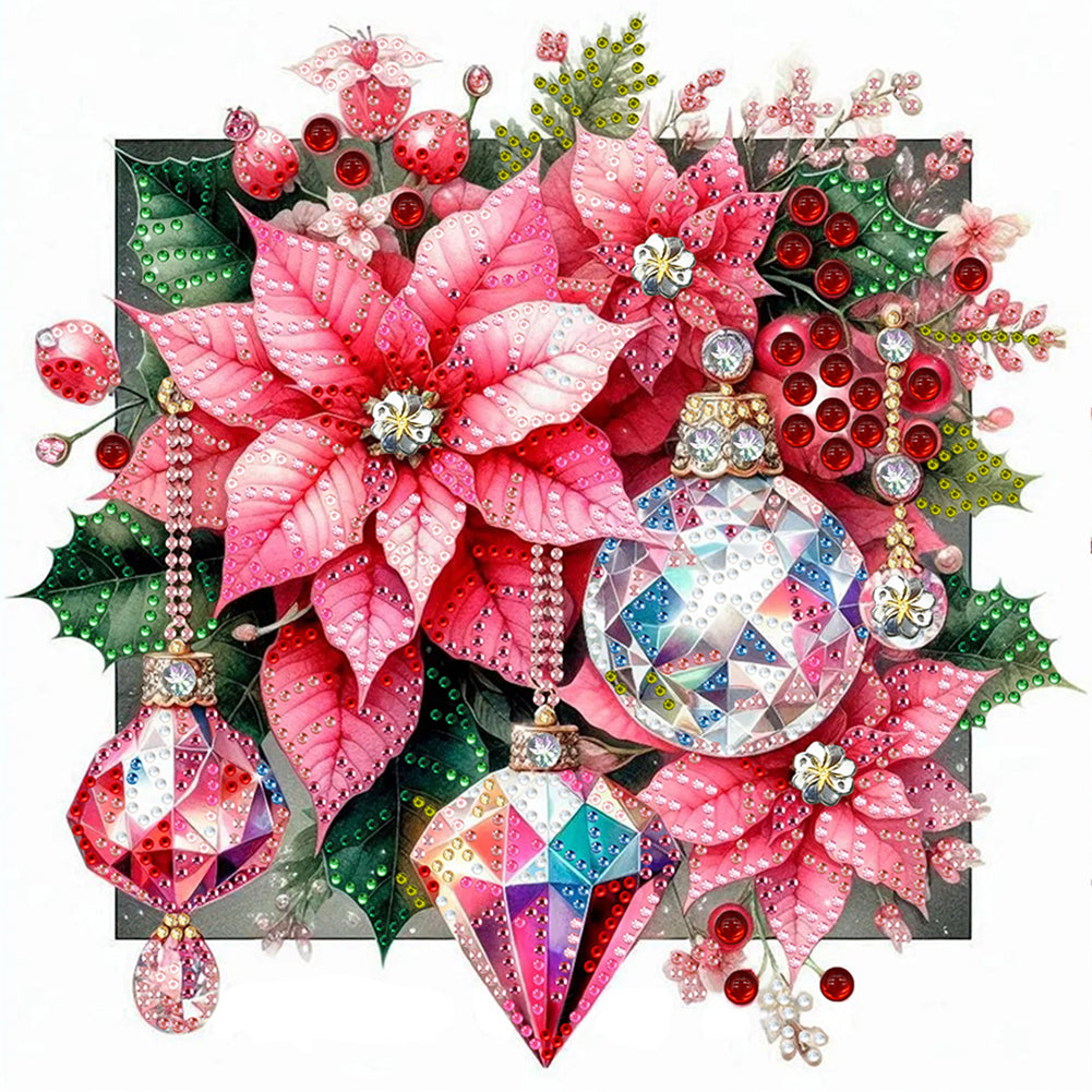 Diamond Painting - Partial Special Shaped - Crystal Christmas flower (30*30CM)