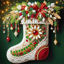 Load image into Gallery viewer, Diamond Painting - Partial Special Shaped - Christmas flower socks (30*30CM)
