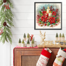 Load image into Gallery viewer, Diamond Painting - Partial Special Shaped - Christmas flower candle (30*30CM)
