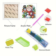 Load image into Gallery viewer, Diamond Painting - Partial Special Shaped - Christmas snowman (with frame) (22.8*22.8CM)
