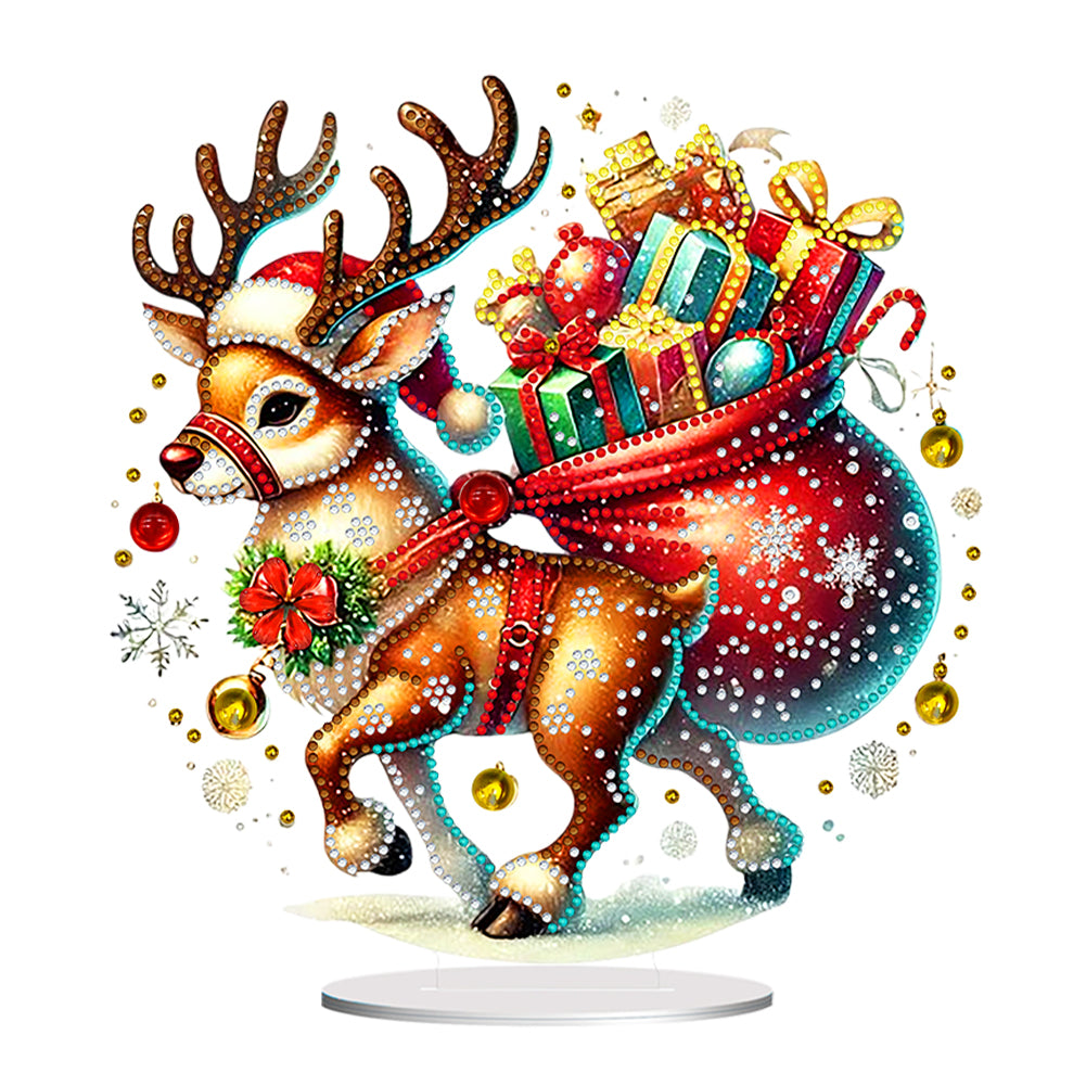 Acrylic Special Shaped Christmas Animals 5D DIY Diamond Art Tabletop Decorations