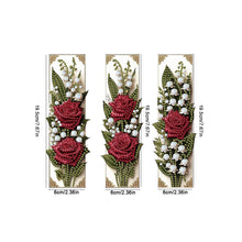 Load image into Gallery viewer, 3Pcs Special Shape Red Rose Diamond Painting Bookmark Making Kit for Book Lovers
