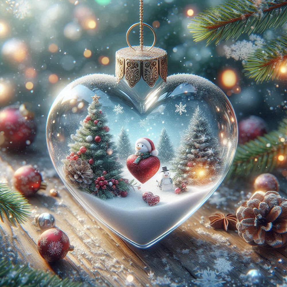 Diamond Painting - Full Round - Christmas fantasy love crystal ball (30*30CM)
