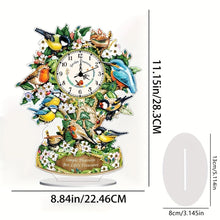 Load image into Gallery viewer, Acrylic Special Shape Bird Diamond Art Clock Pendants Kit Diamond Painting Clock
