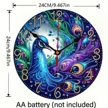 Load image into Gallery viewer, Peacock Special Shape 5D Diamond Painting Clock Art Craft for Living Room Decor
