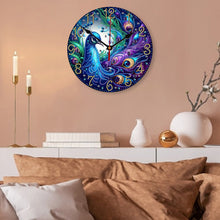Load image into Gallery viewer, Peacock Special Shape 5D Diamond Painting Clock Art Craft for Living Room Decor

