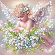 Load image into Gallery viewer, Diamond Painting - Partial Special Shaped - Angel child (30*30CM)

