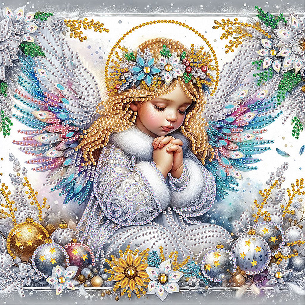 Diamond Painting - Partial Special Shaped - Angel child (30*30CM)