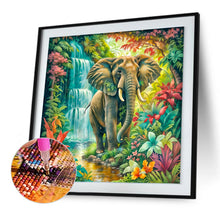 Load image into Gallery viewer, Diamond Painting - Full Round - Forest waterfall elephant (30*30CM)
