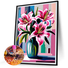 Load image into Gallery viewer, Diamond Painting - Full Round - Geometric pink lily (30*40CM)
