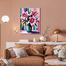 Load image into Gallery viewer, Diamond Painting - Full Round - Geometric pink lily (30*40CM)
