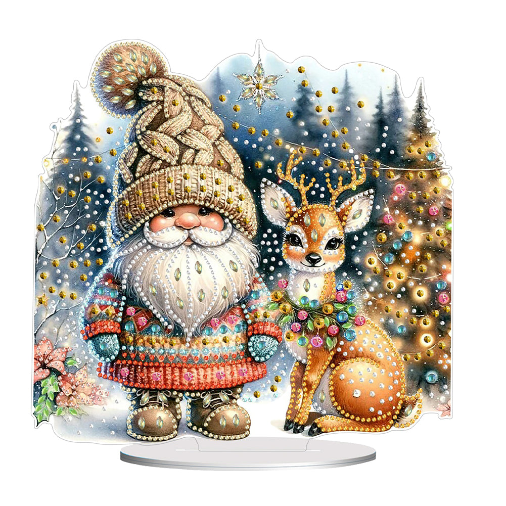 Acrylic Christmas Gnome Deer Diamond Painting Desktop Decors Bedroom Table Decor
