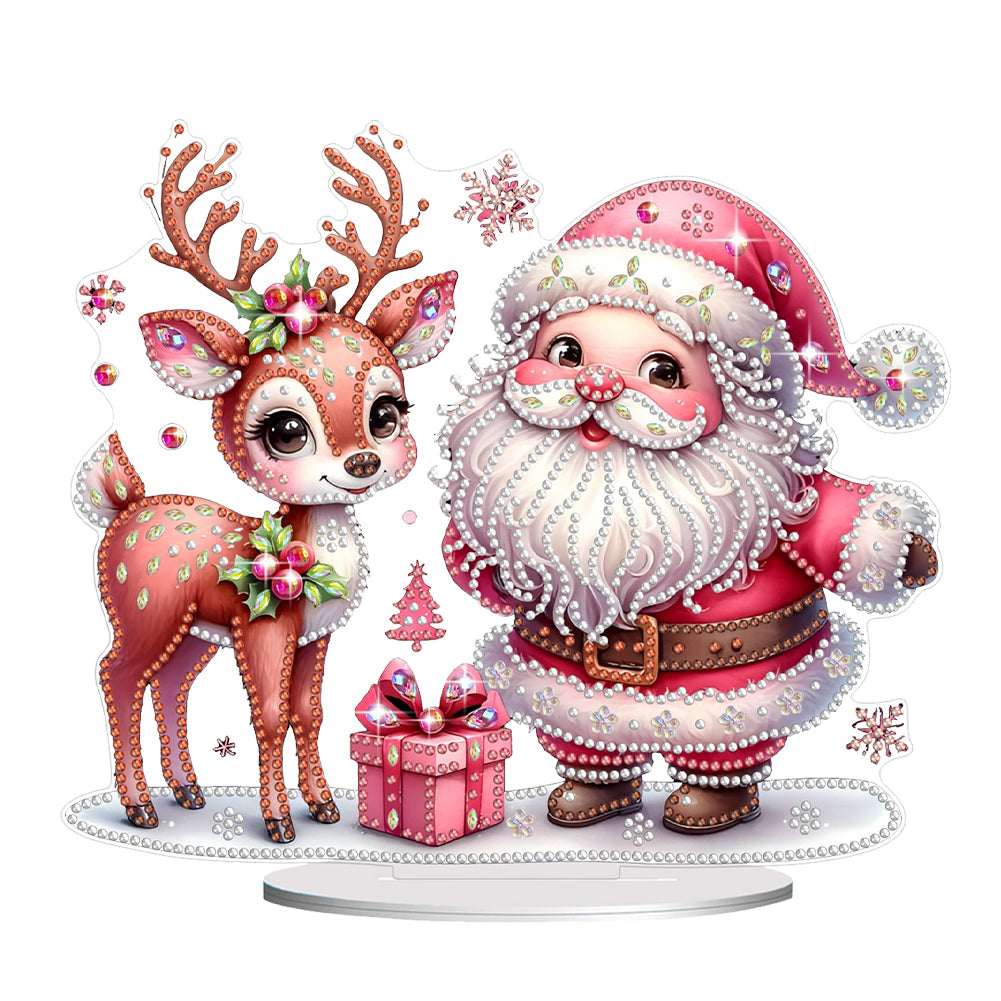 Acrylic Christmas Gnome Deer Diamond Painting Desktop Decors Bedroom Table Decor