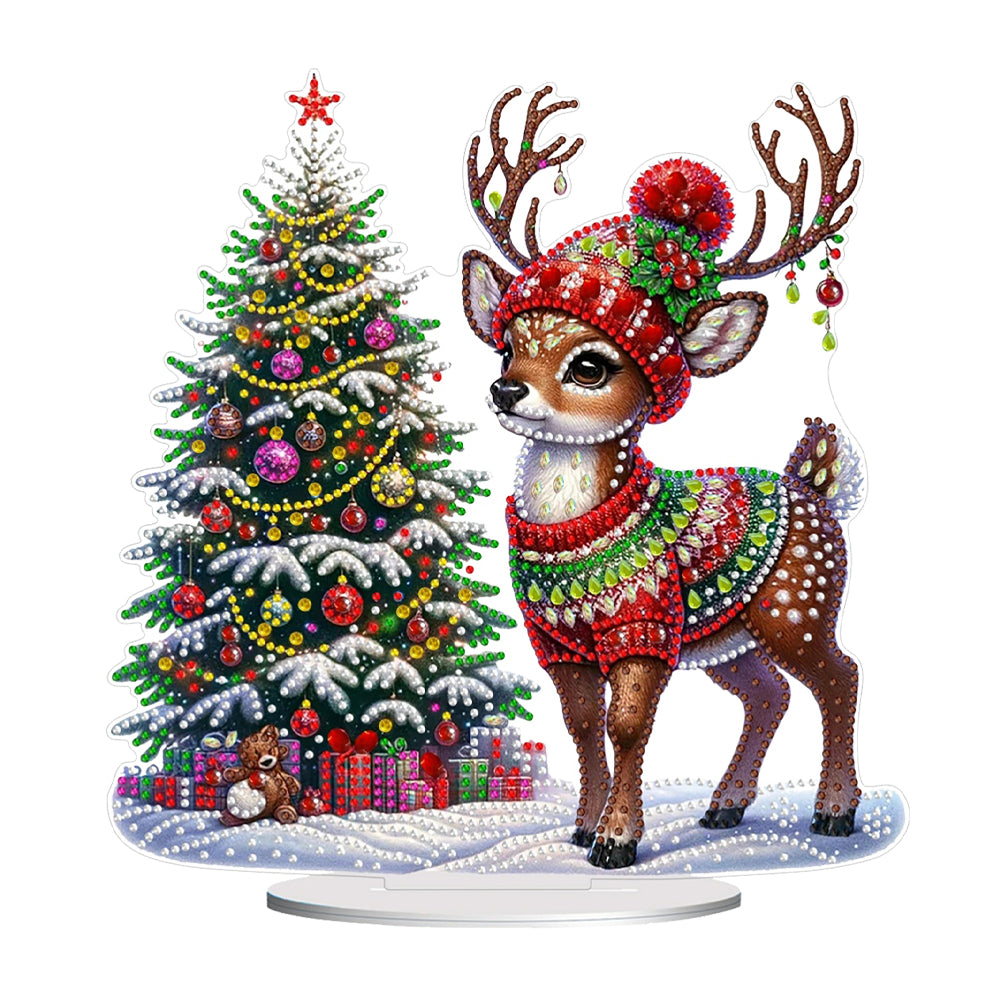 Acrylic Christmas Gnome Deer Diamond Painting Desktop Decors Bedroom Table Decor
