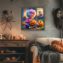Load image into Gallery viewer, Diamond Painting - Full Round - Grandma making Halloween pumpkins (40*40CM)
