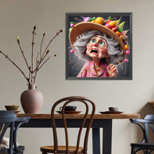 Load image into Gallery viewer, Diamond Painting - Full Round - Grandma wearing a fruit hat (40*40CM)
