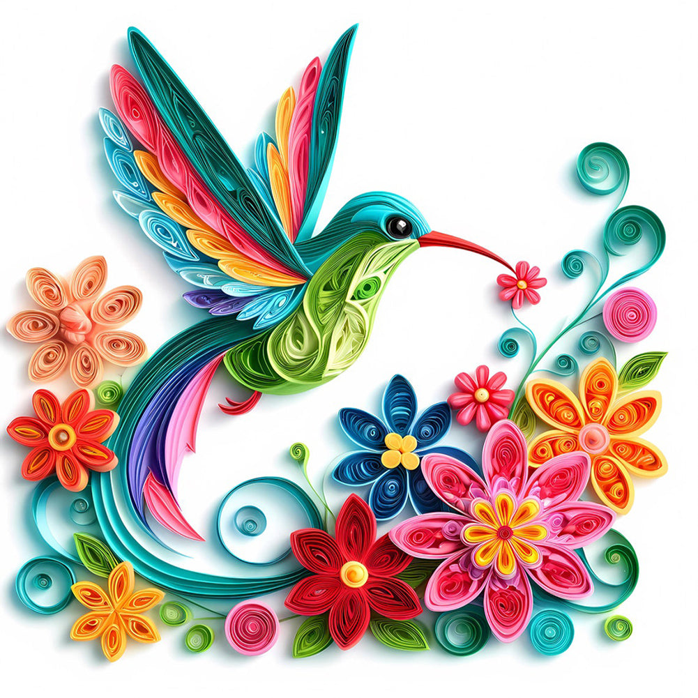 Diamond Painting - Full Round - Quilling paper painting bird (40*40CM)