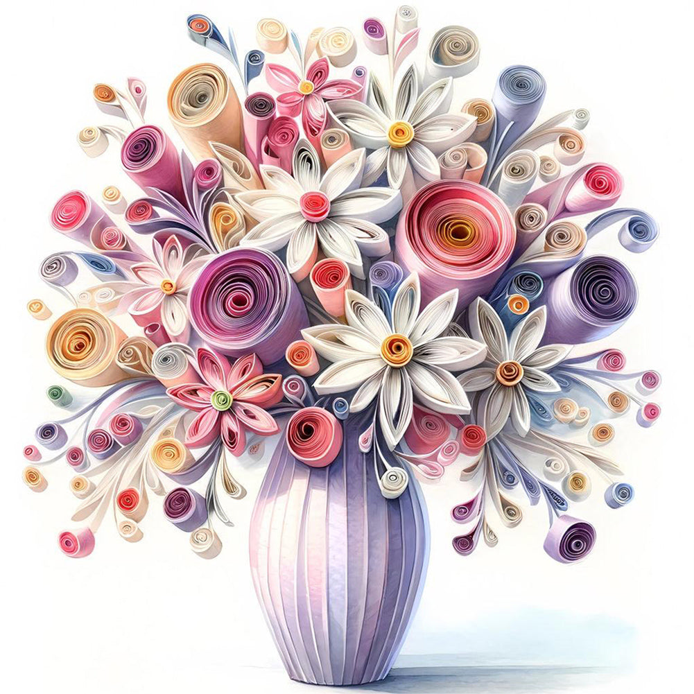 Diamond Painting - Full Round - Beautiful vase bouquet (40*40CM)