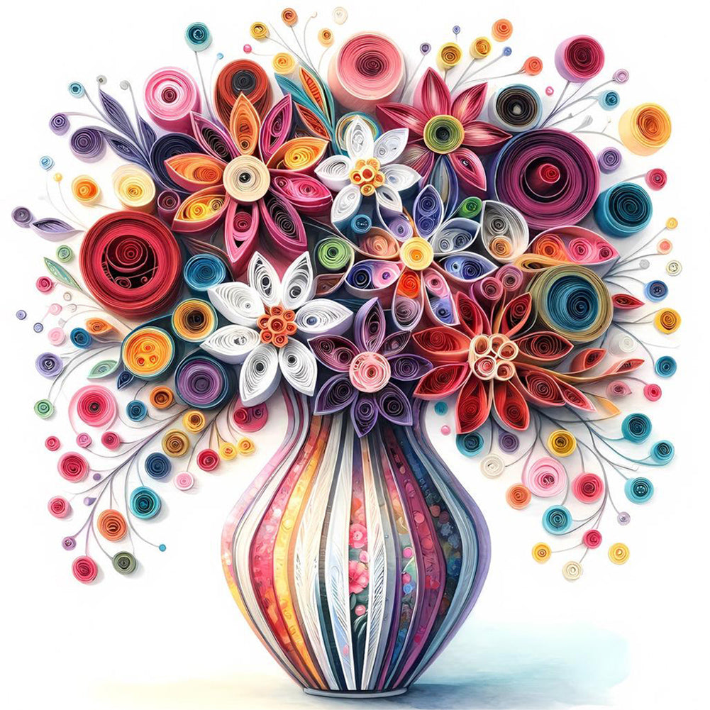 Diamond Painting - Full Round - Beautiful vase bouquet (40*40CM)