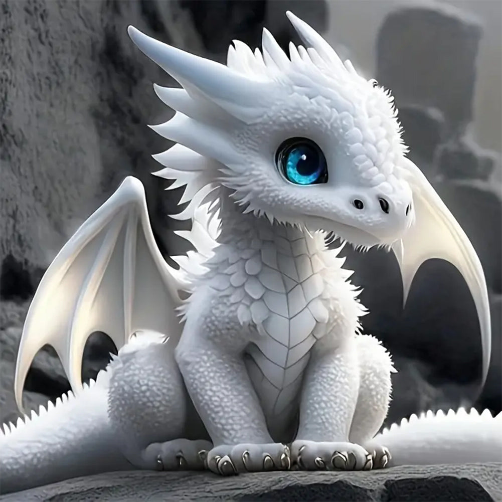 Diamond Painting - Full Round - White dinosaur (40*40CM)