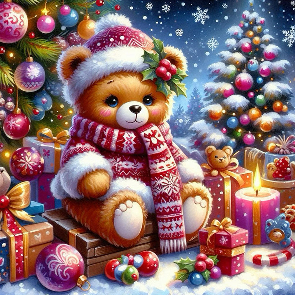 Diamond Painting - Full Round - Christmas bear (30*30CM)