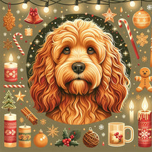 Load image into Gallery viewer, Diamond Painting - Full Round - Christmas cocker spaniel (30*30CM)
