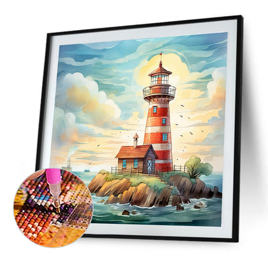 Diamond Painting - Full Round - Sea lighthouse (30*30CM)