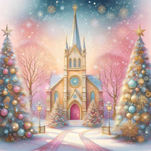 Load image into Gallery viewer, Diamond Painting - Full Round - Christmas snow church (30*30CM)
