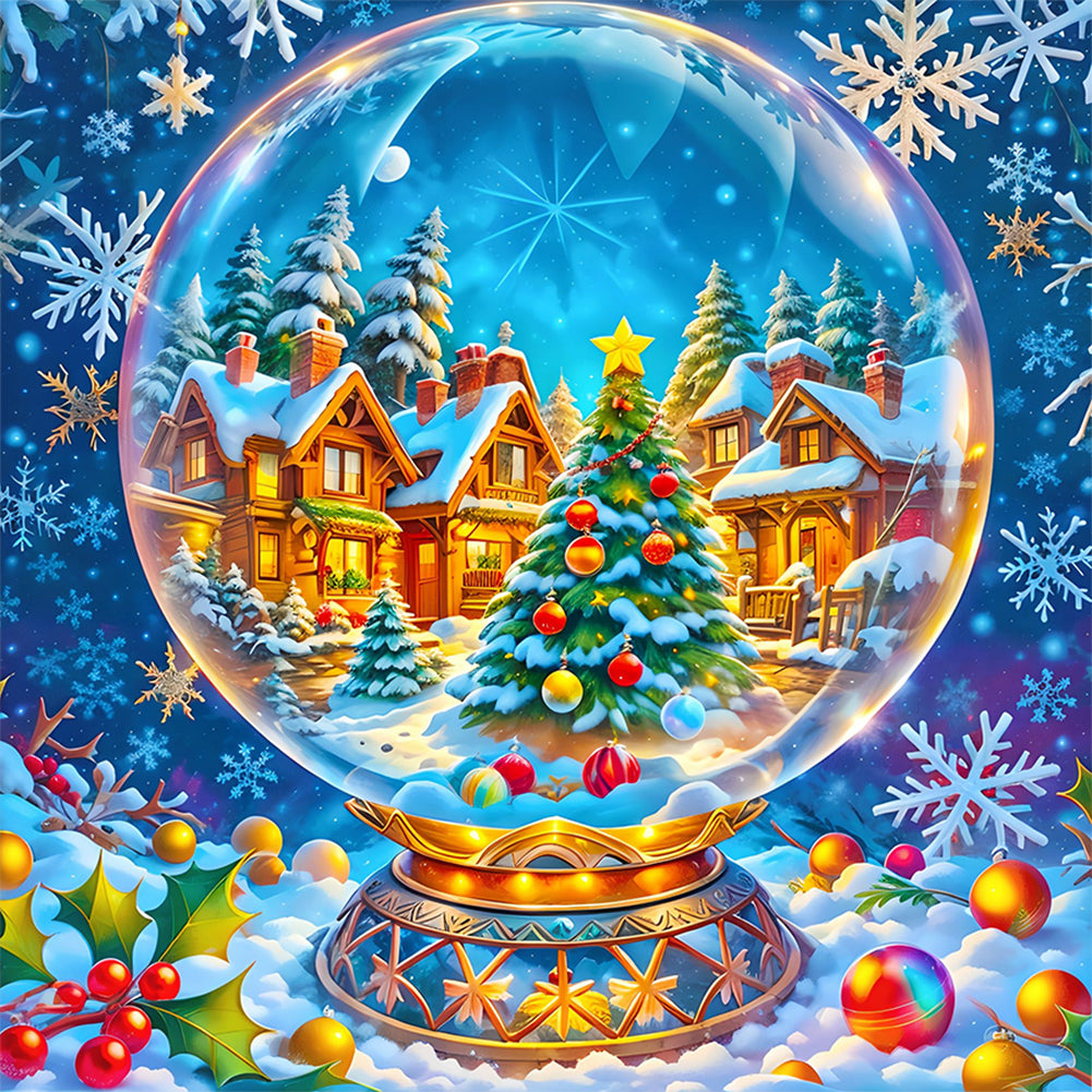 Diamond Painting - Full Round - Snow crystal ball town (30*30CM)