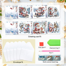 Load image into Gallery viewer, 6Pcs Christmas DIY Diamond Painting Card Diamond Daily Wish Card for Adults Kids
