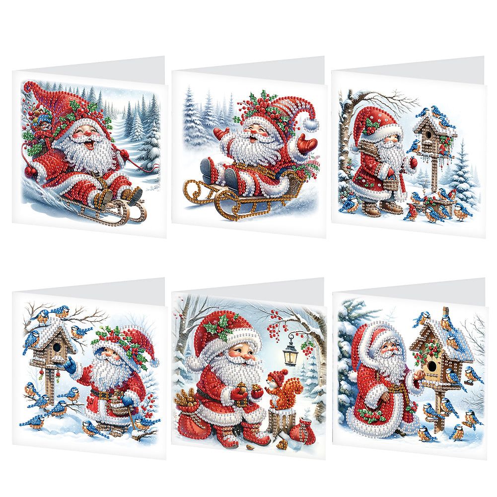 6Pcs Christmas DIY Diamond Painting Card Diamond Daily Wish Card for Adults Kids