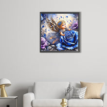 Load image into Gallery viewer, AB Diamond Painting - Full Round - Little angel and blue rose (40*40CM)

