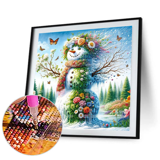 Diamond Painting - Full Round - Spring snowman (30*30CM)