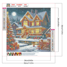 Load image into Gallery viewer, Diamond Painting - Full Round - Snowy day Christmas town (30*30CM)
