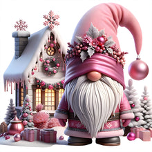 Load image into Gallery viewer, Diamond Painting - Full Round - Pink Christmas gnome (30*30CM)
