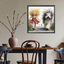 Load image into Gallery viewer, Diamond Painting - Full Round - Girl and big dog (40*40CM)
