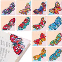 Load image into Gallery viewer, 12pcs Butterfly Leather DIY Diamond Painting Corner Bookmarks for Book Lovers
