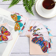 Load image into Gallery viewer, 12pcs Butterfly Leather DIY Diamond Painting Corner Bookmarks for Book Lovers
