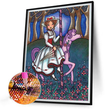 Load image into Gallery viewer, AB Diamond Painting - Full Round - Girl on horseback (40*50CM)
