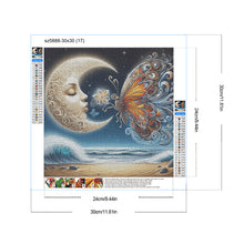Load image into Gallery viewer, Diamond Painting - Full Round - Beach moon butterfly (30*30CM)
